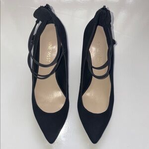 Nine West Black Heels with Ankle Strap NWOT